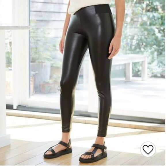 Women's Faux Leather High Waist Leggings XS New NWT - Picture 7 of 9
